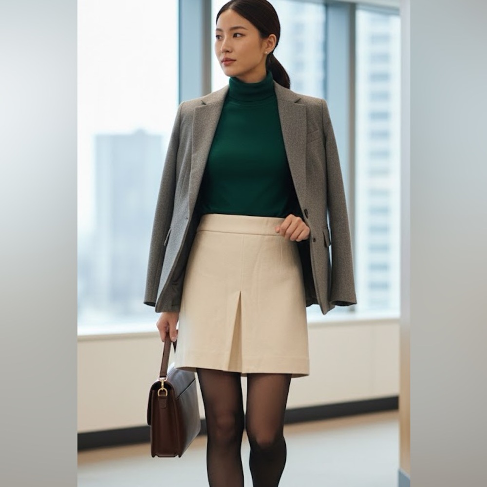 J.Crew Cream 100% Wool Mini Skirt Size 0 Off-White Career Classic Preppy - Picture 3 of 8